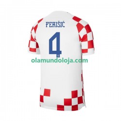 Camisola Croácia Perisic 4 Homem Equipamento Primeiro Copa do Mundo 2022 Manga Curta